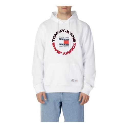 Witte Bedrukte Hoodie Tommy Jeans , White , Heren