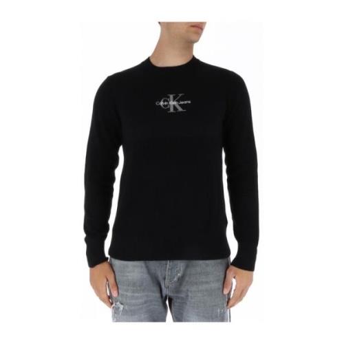 Heren Zwart Gebreid Calvin Klein Jeans , Black , Heren