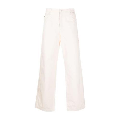 Beige Katoenen Broek met Workwear Detail Isabel Marant , Beige , Heren