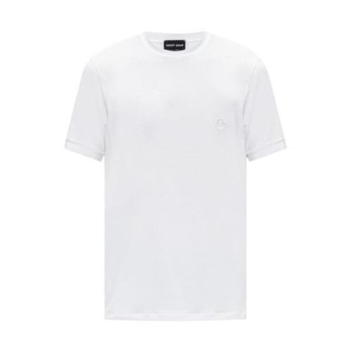 T-shirt met logo Giorgio Armani , White , Heren