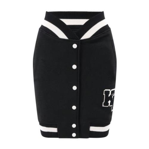 Zwarte rok met witte drukknopen Karl Lagerfeld , Black , Dames