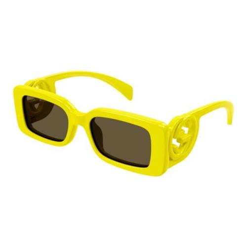 Gele zonnebril met originele accessoires Gucci , Yellow , Dames