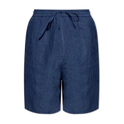 Linnen shorts Emporio Armani , Blue , Heren