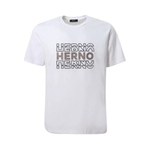 Witte T-shirt met letterprint Herno , White , Heren