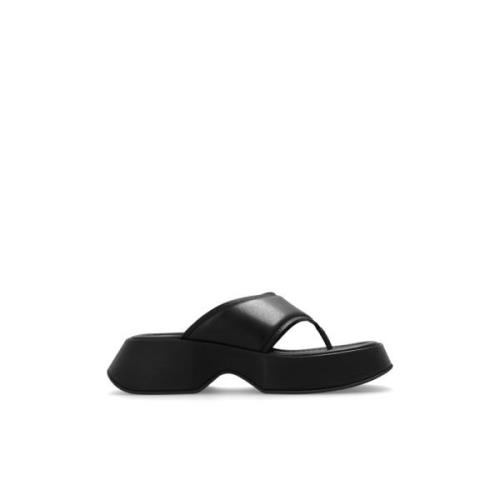 Leren platform flip-flops Vic Matié , Black , Dames