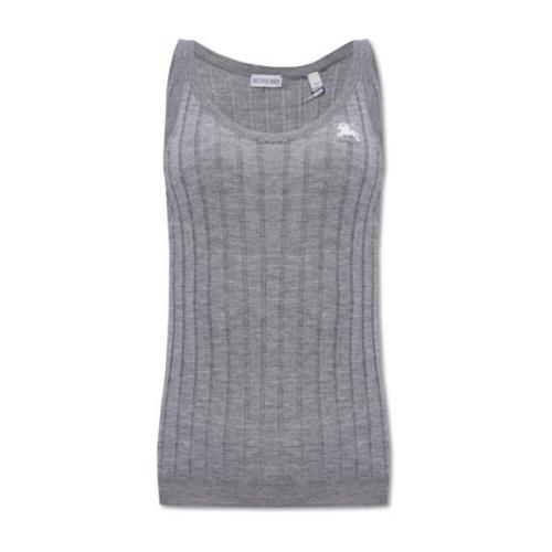 Top with logo Burberry , Gray , Dames
