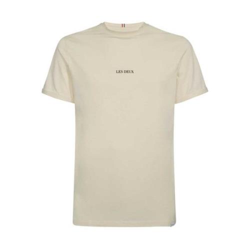 Katoenen Crew-Neck T-Shirt Les Deux , Beige , Heren