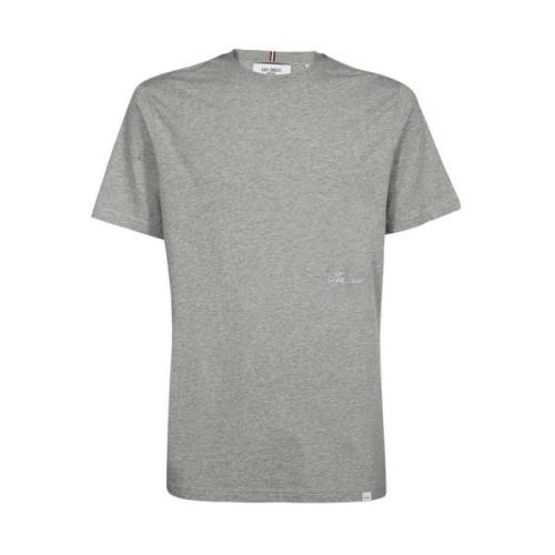 Logo Print T-Shirt met Tricolor Detail Les Deux , Gray , Heren