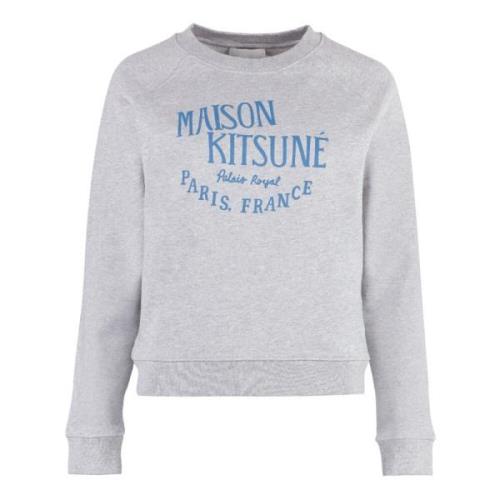 Katoenen sweatshirt met logodetail Maison Kitsuné , Gray , Dames