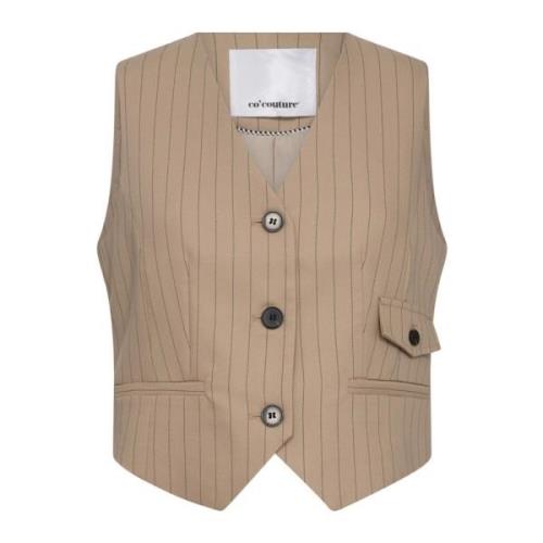 Stijlvolle Beige Pin Vest Blazer Co'Couture , Beige , Dames