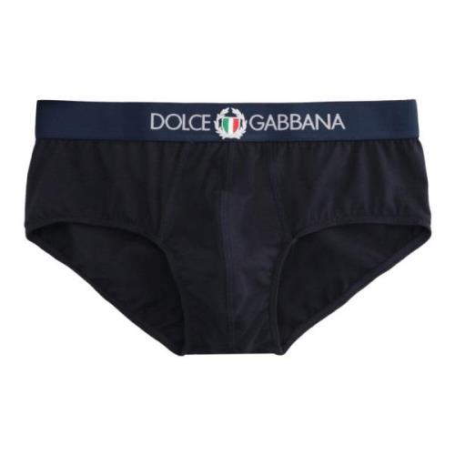 Logo elastische band katoenen slipjes Dolce & Gabbana , Blue , Heren