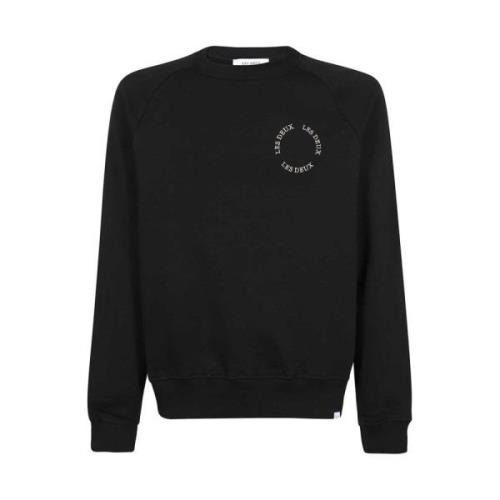 Katoenen Crew-Neck Sweatshirt Les Deux , Black , Heren