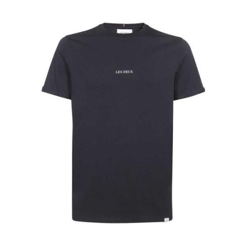 Katoenen Crew-Neck T-Shirt Les Deux , Blue , Heren