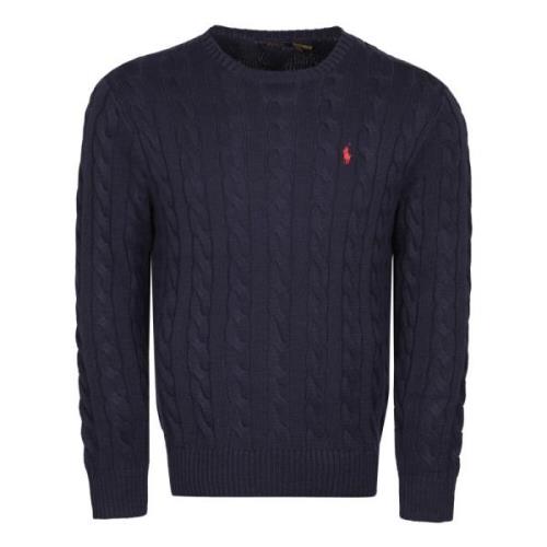 Geborduurde Cable Knit Pullover Ralph Lauren , Blue , Heren