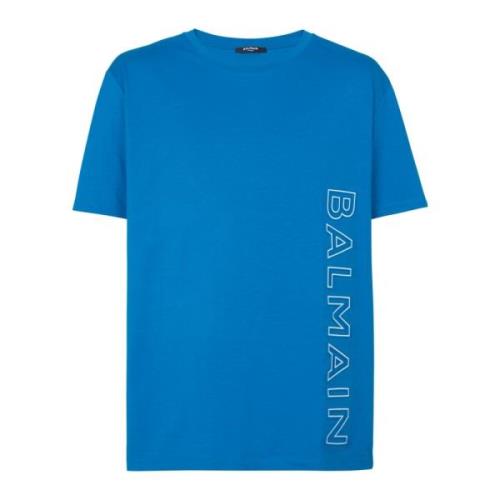 Geëmbosseerd T-shirt Balmain , Blue , Heren