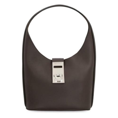 Hobo Tas van Geperst Leer Salvatore Ferragamo , Brown , Dames