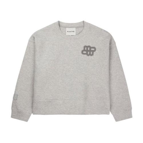 Marigold Sweatshirt met Logo Patch Munthe , Gray , Dames