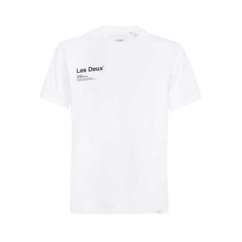 Brody Crew-Neck T-Shirt met Achterprint Les Deux , White , Heren