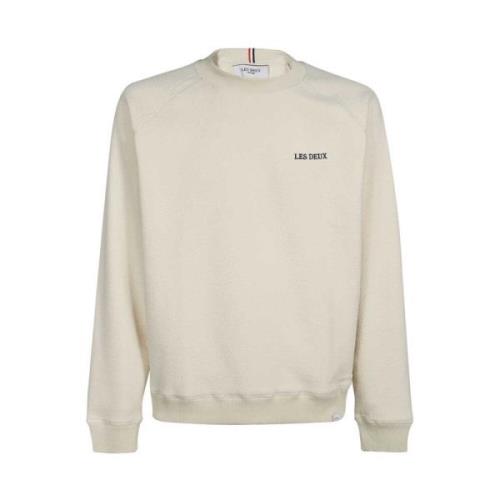 Sweatshirt met geborduurd logo en tricolor detail Les Deux , Beige , H...