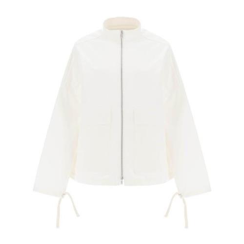 Oversized Canvas Blouson Jack Jil Sander , White , Dames