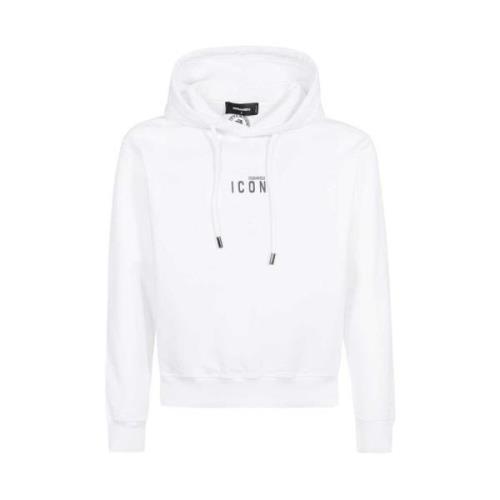 Icon Katoenen Hoodie Dsquared2 , White , Heren