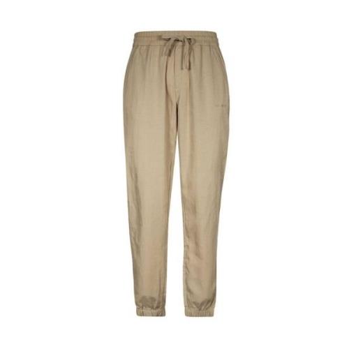 Broek met elastische tailleband en trekkoord Les Deux , Beige , Heren