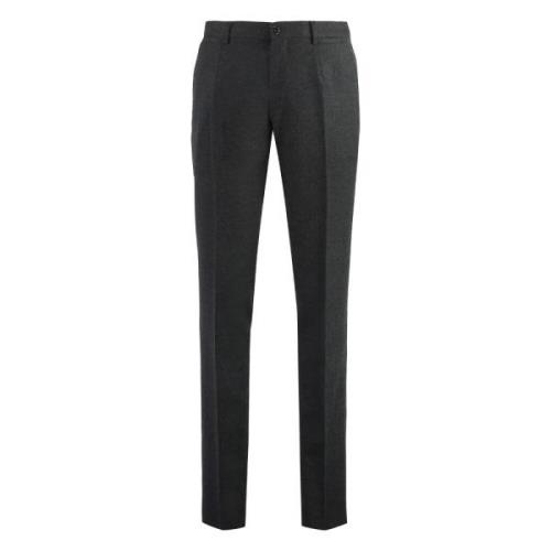 Stretch wollen broek met zakken Dolce & Gabbana , Gray , Heren