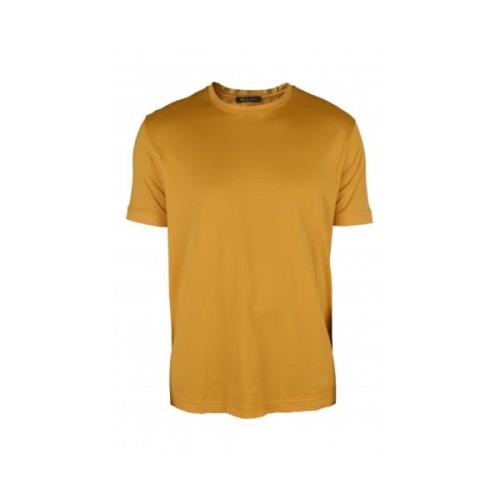 Mosterdgele Katoenen T-Shirt Loro Piana , Yellow , Heren