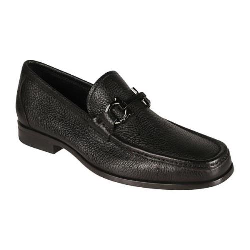 Zwarte leren Horsebit Mocassin Loafers Salvatore Ferragamo , Black , H...