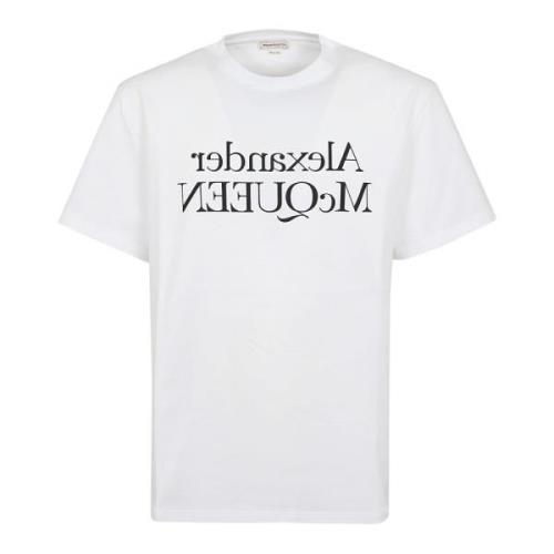 Wit Zwart T-Shirt Alexander McQueen , White , Heren