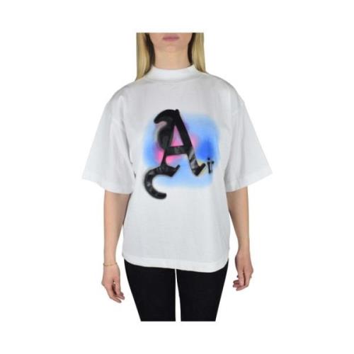 Air Oversized T-Shirt met Kleurrijke Print Palm Angels , White , Dames