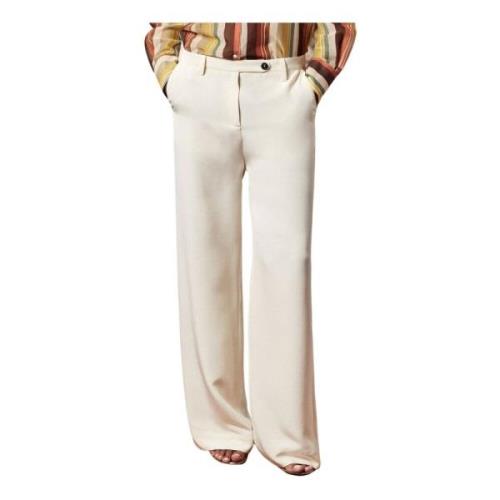 Zijden Drop-Crotch Broek Massimo Alba , White , Dames