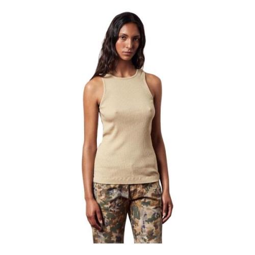 Megan Amerikaanse Halslijn Tanktop Massimo Alba , Beige , Dames