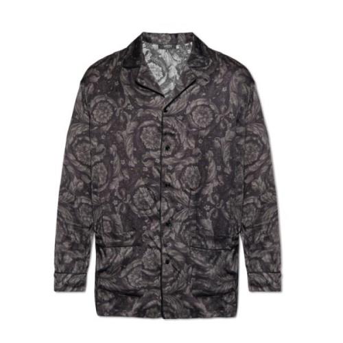 Zijden pyjama top Versace , Black , Heren