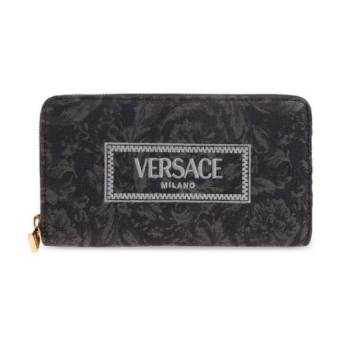 Portemonnee met logo Versace , Gray , Dames