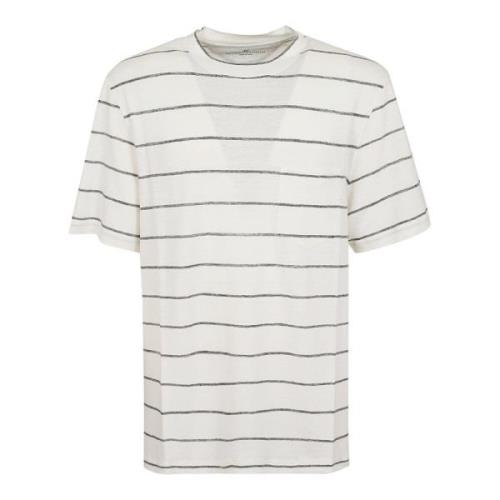 C2114 Stijlvol T-shirt Brunello Cucinelli , White , Heren