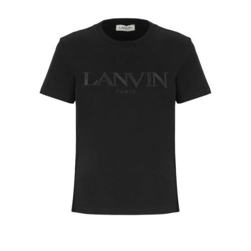 Geborduurd T-Shirt Regular Lanvin , Black , Dames