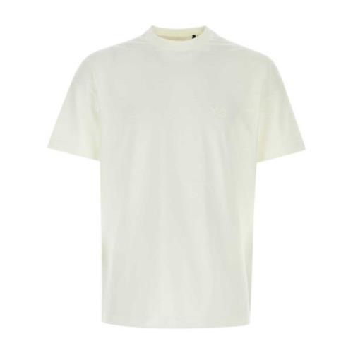 Ivoor Katoenen T-shirt Y-3 , White , Heren