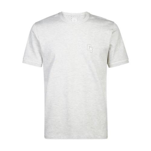 Geborduurd Crewneck T-Shirt Eleventy , Gray , Heren