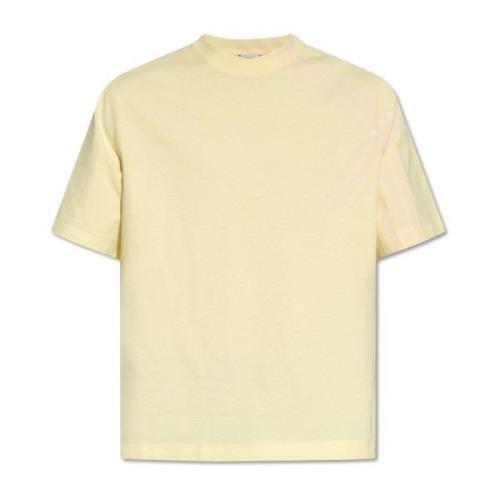 Geruite T-shirt Burberry , Yellow , Heren