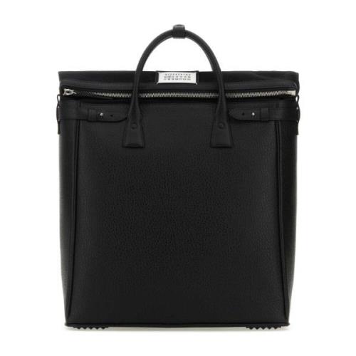 Zwarte leren handtas Maison Margiela , Black , Heren