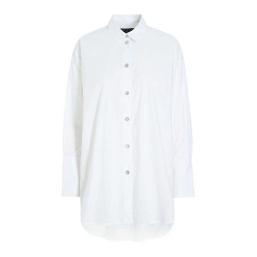 Core Cotton Oversized Shirt Wit Bitte Kai Rand , White , Dames