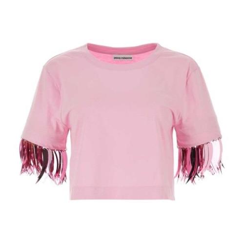 Roze Katoenen T-shirt Paco Rabanne , Pink , Dames