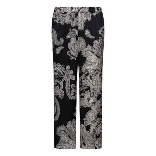 Zwarte Zijden Paisley Print Broek Balmain , Multicolor , Heren