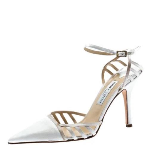Pre-owned Satin sandals Jimmy Choo Pre-owned , White , Dames