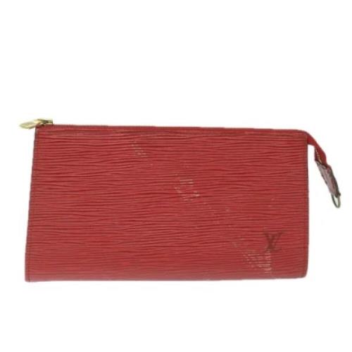 Pre-owned Leather clutches Louis Vuitton Vintage , Red , Dames