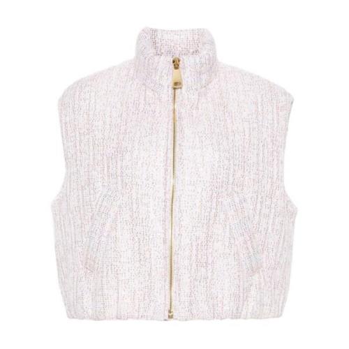 Tweed Cropped Joy Vest Khrisjoy , White , Dames