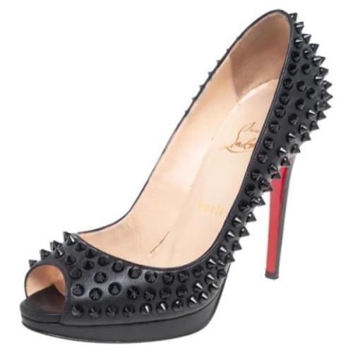 Pre-owned Leather heels Christian Louboutin Pre-owned , Black , Dames