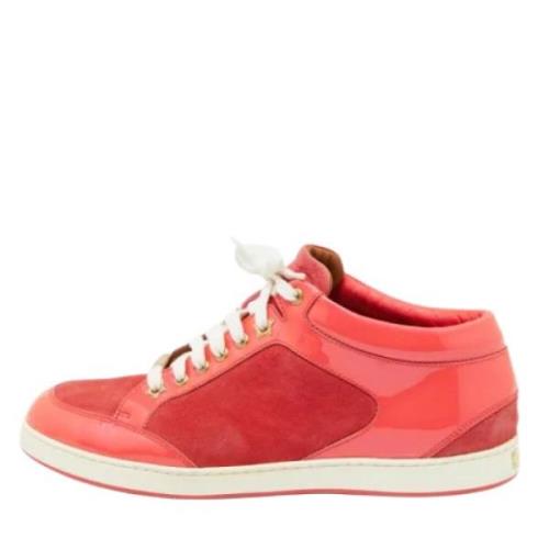 Pre-owned Leather sneakers Jimmy Choo Pre-owned , Pink , Dames