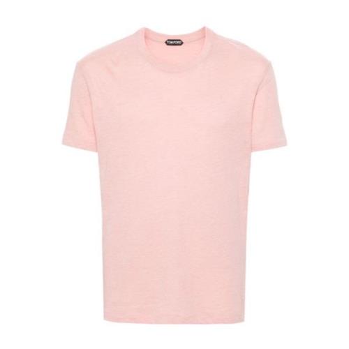 Stijlvolle Katoenen T-shirt Tom Ford , Pink , Heren